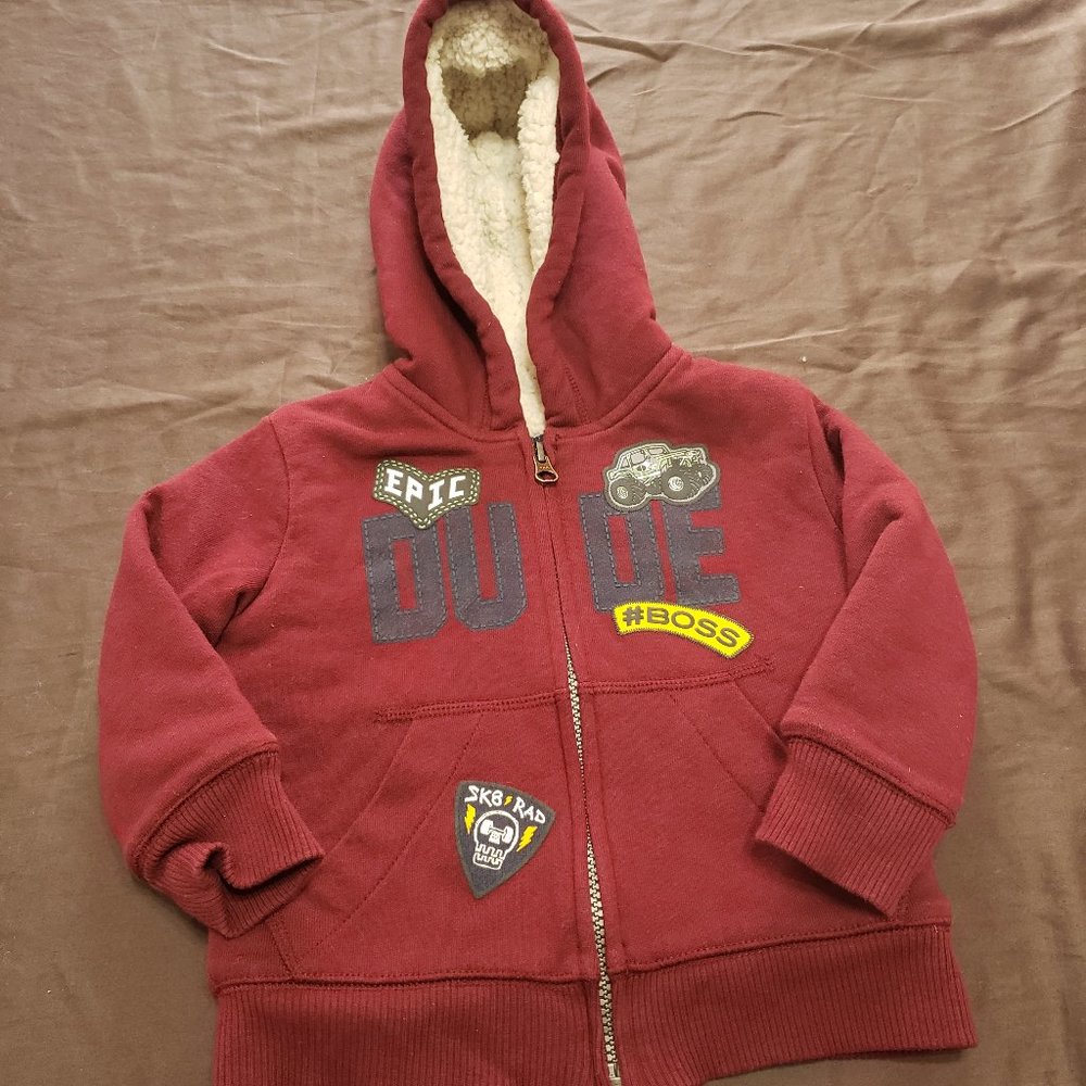 Skater Hoodie Thick Fluffy Liner Epic Dude Children's Place 18-24 Months Size